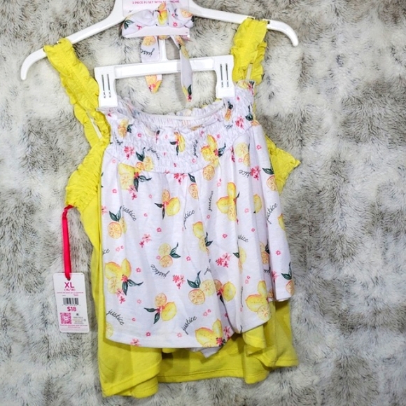 NWT Justice Girls Smocked Tank &Short Pajama Set &Scrunchie, 2-Piece Sz 16/18 - Picture 5 of 16